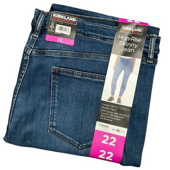 Kirkland Signature Women's Jeans Blue High-Rise Stretch Size 22 NWT - Picture 6 of 7